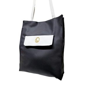 St John Vintage Designer Black and White Tote Bag